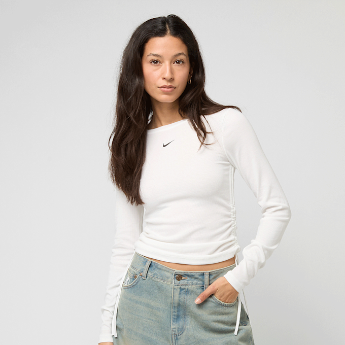Nike   Sportswear Essential Rib Longsleeve Mod Crop Top blanc 23908 1