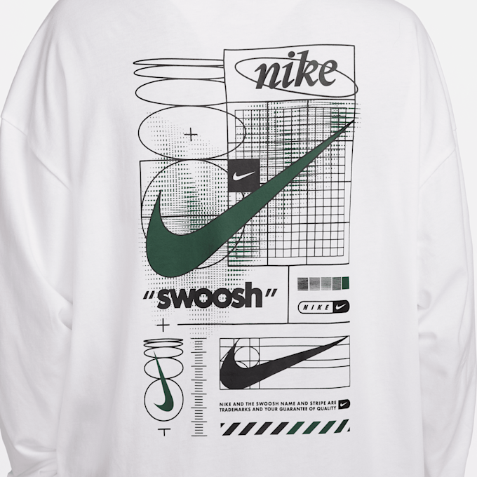 Nike Sportswear Long Sleeve Boyfriend Tee Print Swoosh bege 23915 6