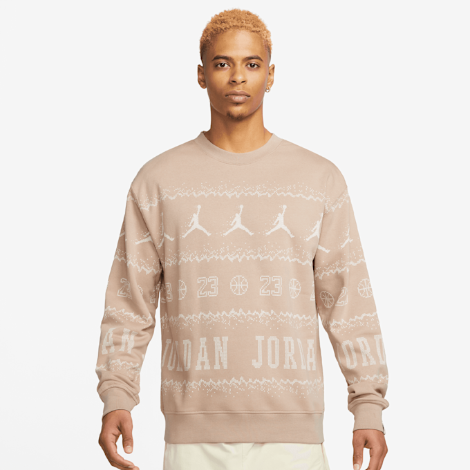 Jordan Essentials Holiday Fleece Crew bege 23923 1