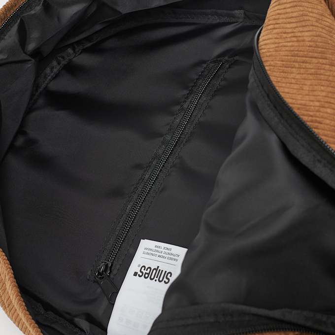 SNIPES Woven Label Basic Logo Corduroy Backpack siva 24601 5