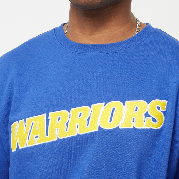 Mitchell & Ness NBA There And Back Fleece Crew Golden State Warriors blauw 24606 3
