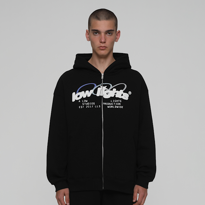 Low Lights Studios Arctic Ring Logo Zip-Hoodie czarny 24691 1