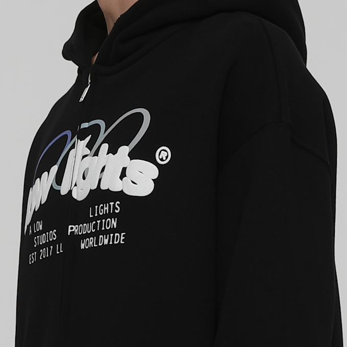 Low Lights Studios Arctic Ring Logo Zip-Hoodie preto 24691 3