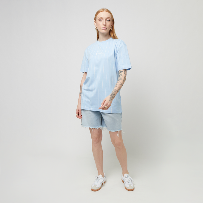 Karl Kani Small Signature Tonal Pinstripe Oversized Tee blauw 24704 4
