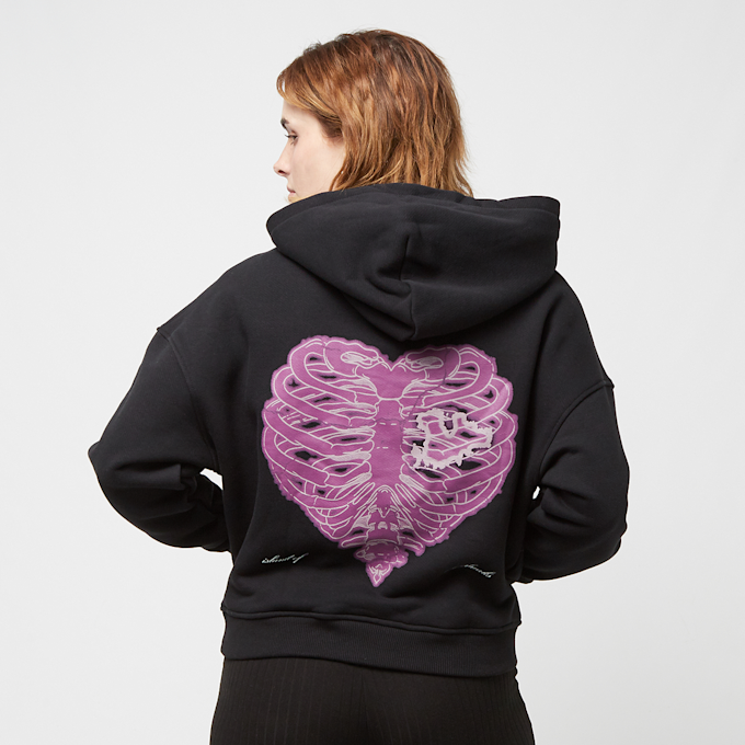 PEQUS Cropped Pink Island of Heartbreaks Hoodie noir 24720 1