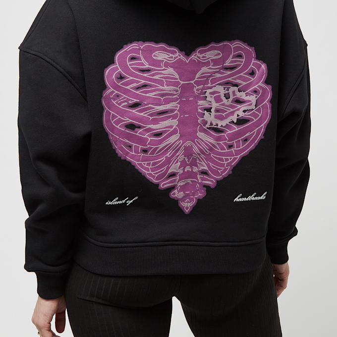 PEQUS Cropped Pink Island of Heartbreaks Hoodie noir 24720 4