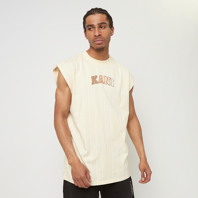 Karl Kani Small Serif Pinstripe Sleeveless Tee bež 24732 1