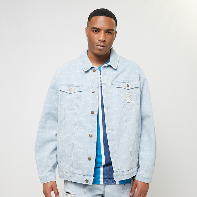Karl Kani OG Denim Wavy Print Trucker Jacket blauw 24736 1