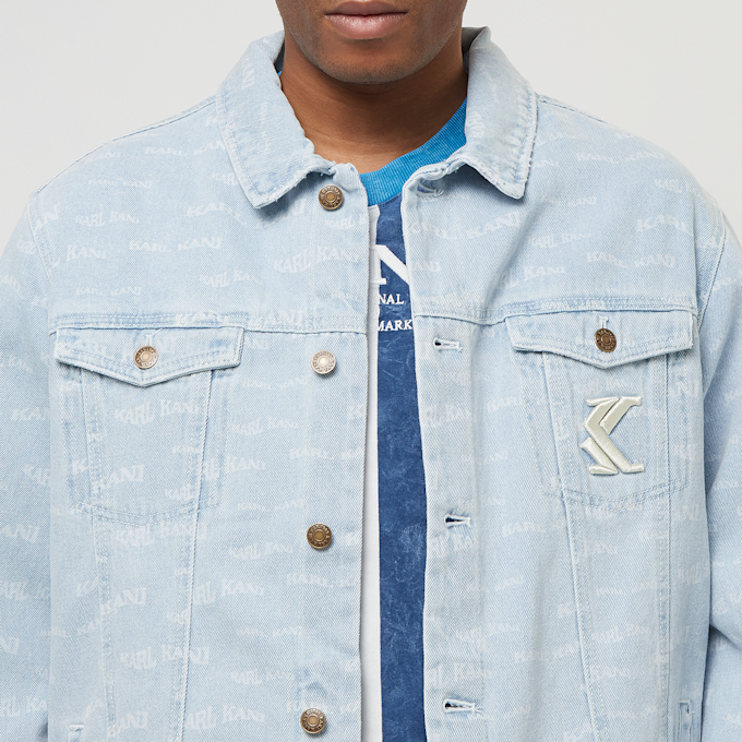Karl Kani OG Denim Wavy Print Trucker Jacket bleu 24736 3