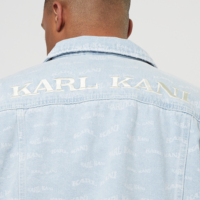 Karl Kani OG Denim Wavy Print Trucker Jacket bleu 24736 4