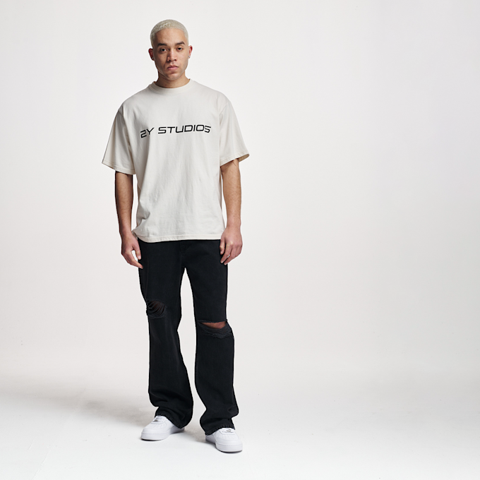 2Y STUDIOS Anduin Ripped Baggy Jeans crna 24756 4