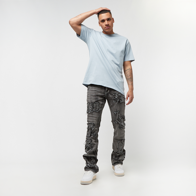 Smoke Rise Letter Applique Jeans zwart 25363 6