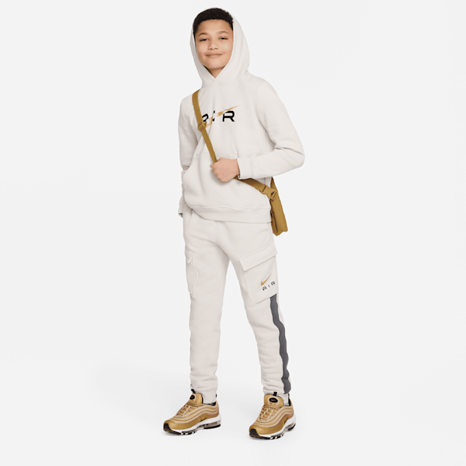 Nike   Sportswear Air Fleece Basketball Pullover Hoodie beige 25485 6