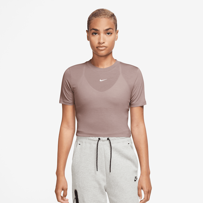 Nike Sportswear Essentials Slim Crop Top brązowy 28223 1