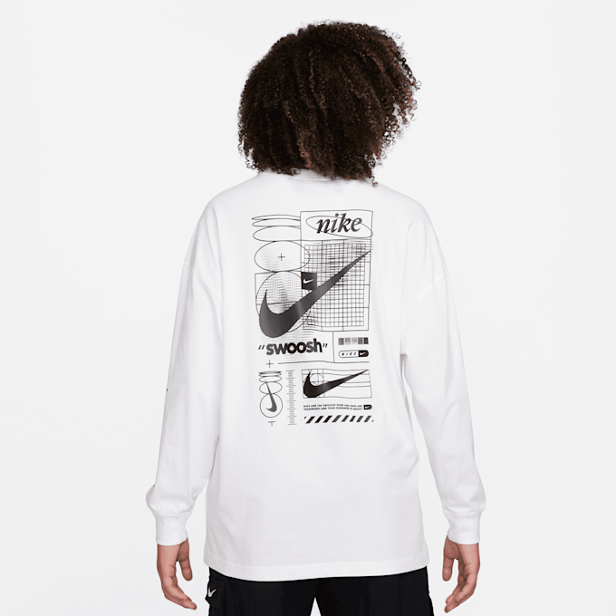 Nike Sportswear Longsleeve Tee Boyfriend Print Swoosh bianco 28248 2