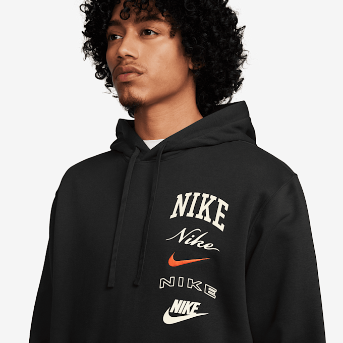 Nike Club Fleece Hoodie Stack Graphics nero 28368 3