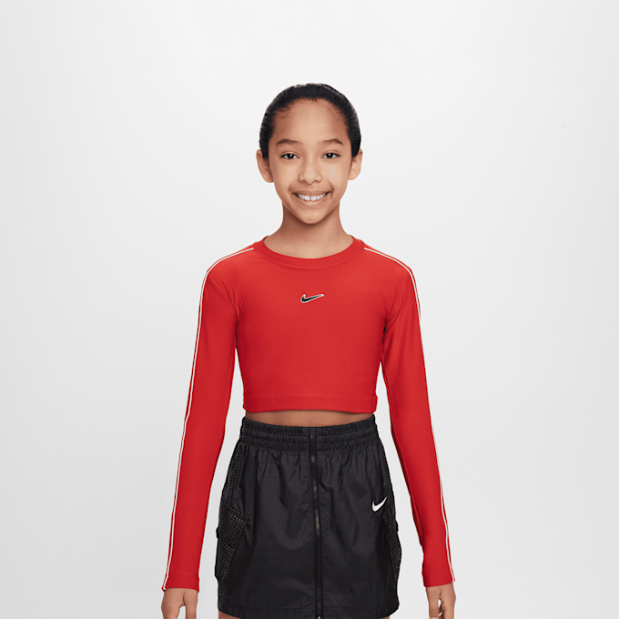 Nike Sportswear Crop Long Sleeve Top Swoosh siva 28418 1