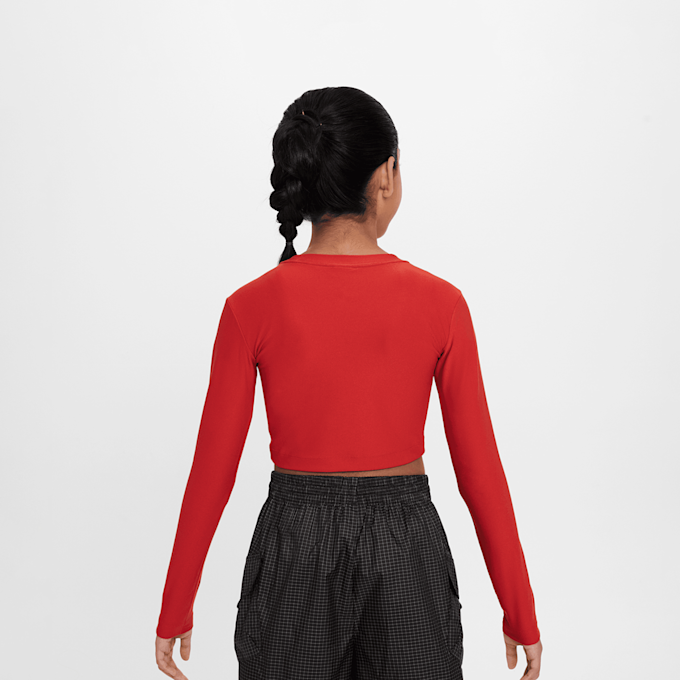Nike Sportswear Crop Long Sleeve Top Swoosh cinzento 28418 2