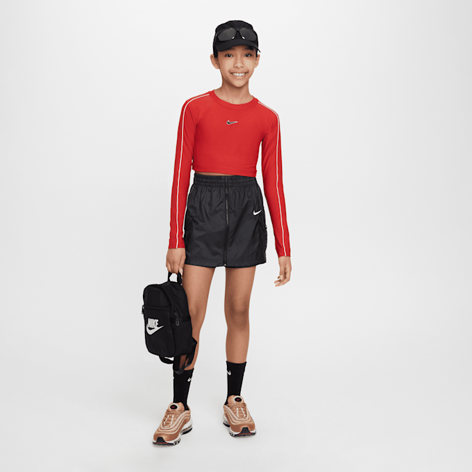 Nike Sportswear Crop Long Sleeve Top Swoosh grijs 28418 4