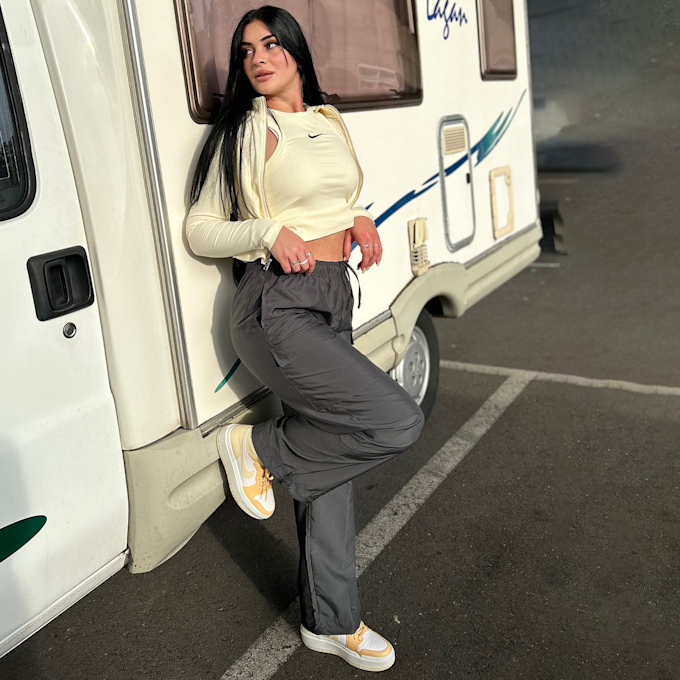 Sixth June Low Waist Nylon Parachute Pants siva 28462 5