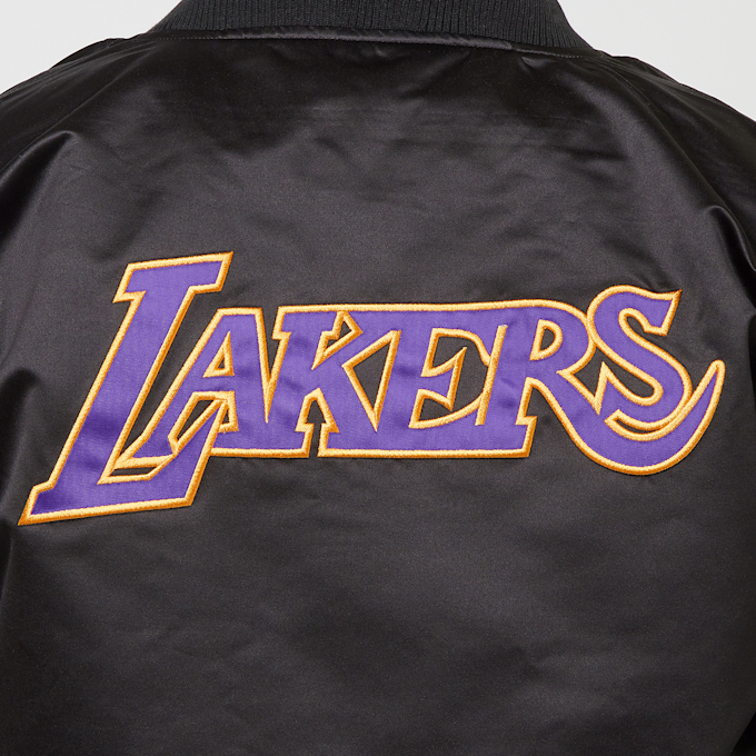 Mitchell & Ness NBA Lightweight Satin Bomber Los Angeles Lakers preto 28504 5