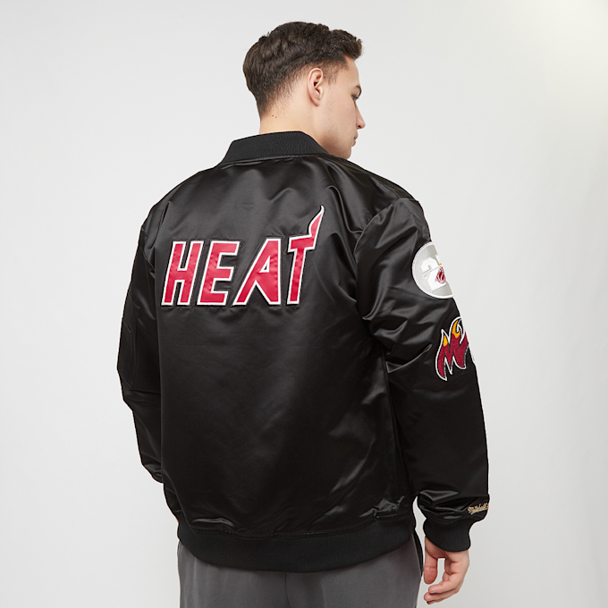 Mitchell & Ness NBA Lightweight Satin Bomber Miami Heat negro 28505 1