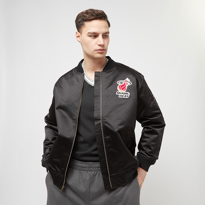 Mitchell & Ness NBA Lightweight Satin Bomber Miami Heat nero 28505 2