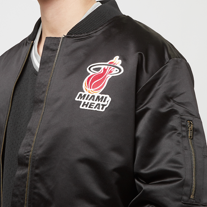 Mitchell & Ness NBA Lightweight Satin Bomber Miami Heat preto 28505 3