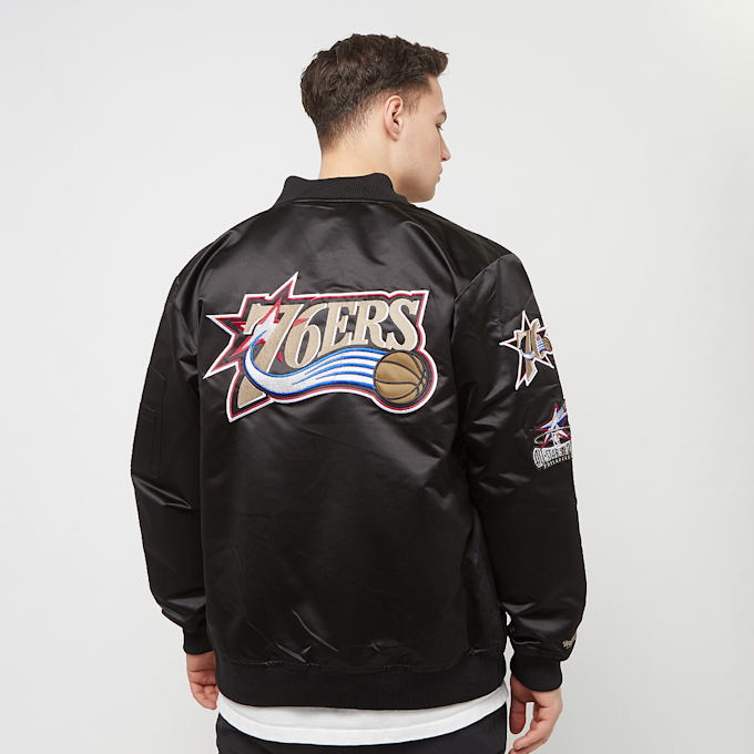 Mitchell & Ness NBA Lightweight Satin Bomber Philadelphia 76ers noir 28506 1