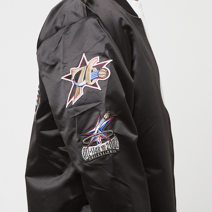 Mitchell & Ness NBA Lightweight Satin Bomber Philadelphia 76ers schwarz 28506 4