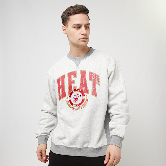 Mitchell & Ness NBA Premium Fleece Crew Miami Heat grijs 28512 1
