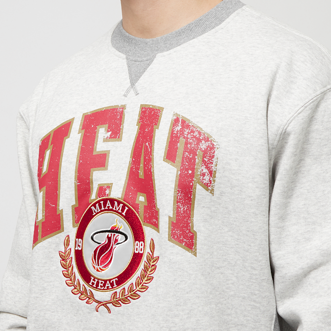 Mitchell & Ness NBA Premium Fleece Crew Miami Heat grau 28512 3