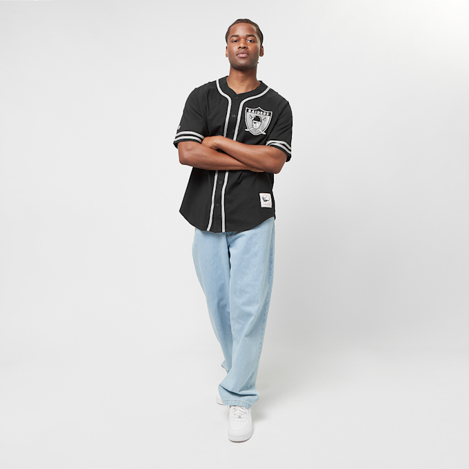Mitchell & Ness Fashion Cotton Button Front Oakland Raiders nero 28515 7