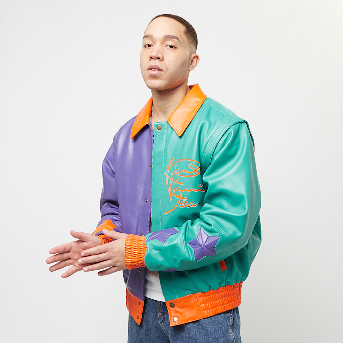 Karl Kani Metal Plate Block Leather College Jacket multicolore 28872 1