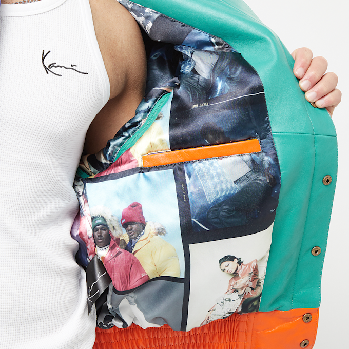 Karl Kani Metal Plate Block Leather College Jacket multicolorido 28872 3