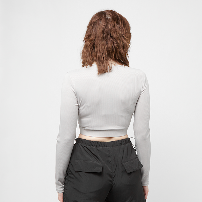 Sixth June Longsleeve V-Neck Crop Top siva 28906 2