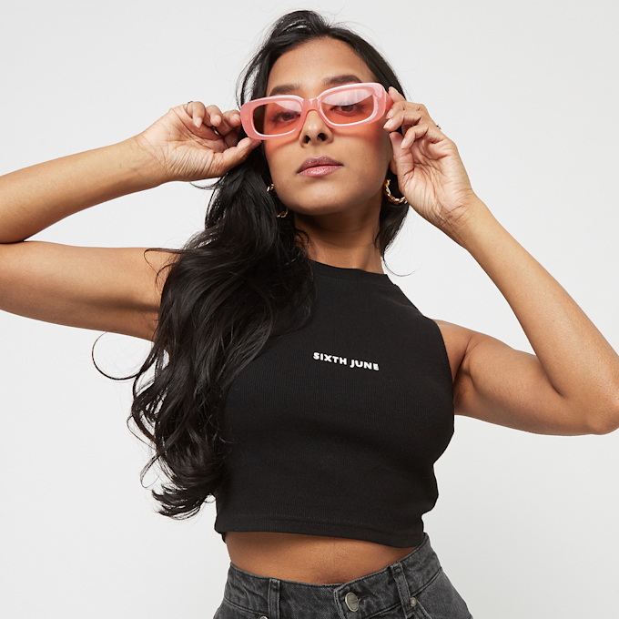 Sixth June Ribbed Tank Top SJ Logo czarny 28917 1