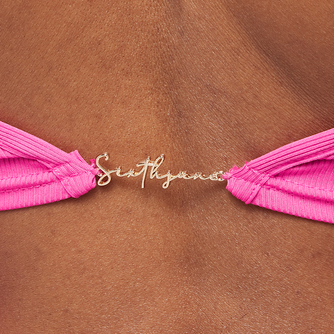 Sixth June Cut Out Top Metal Gold różowy 28918 3