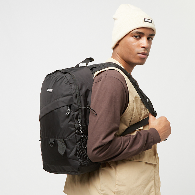 SNIPES Woven Label Basic Logo Multi Pocket Backpack nero 28946 6