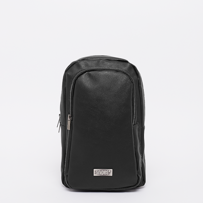SNIPES Metal Badge Basic Logo Fake Leather Sling Bag noir 28950 1