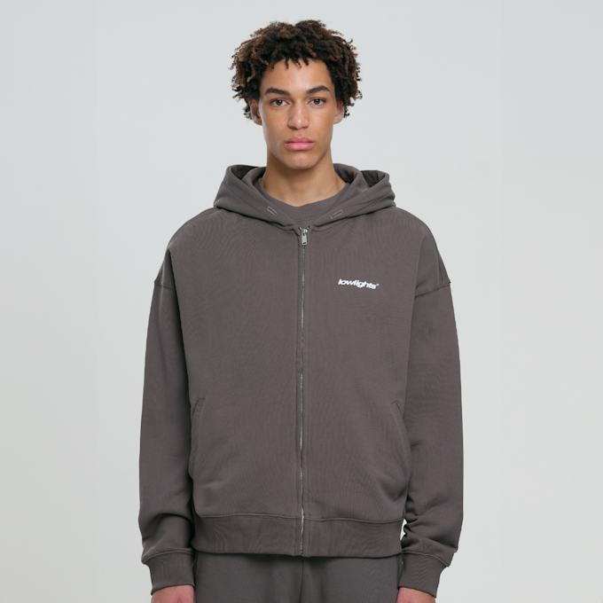 Low Lights Studios Basic Zip Hoodie cinzento 29096 1