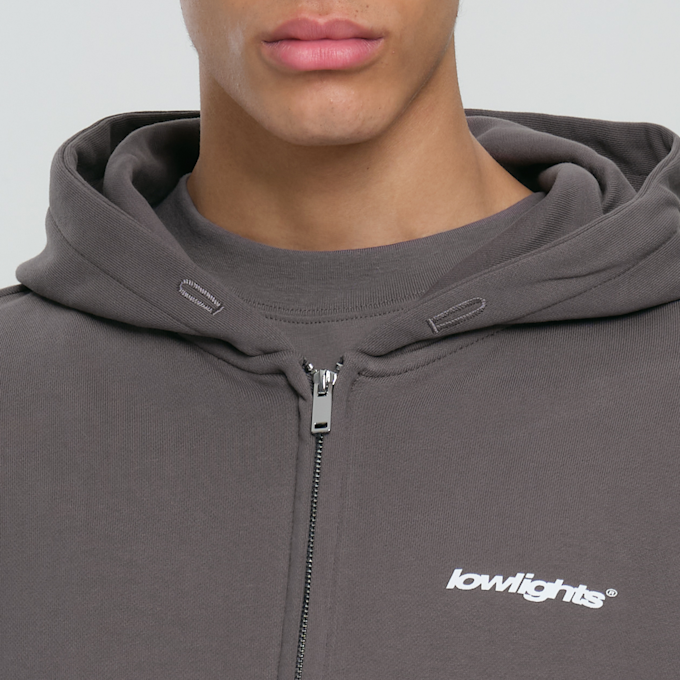 Low Lights Studios Basic Zip Hoodie cinzento 29096 3