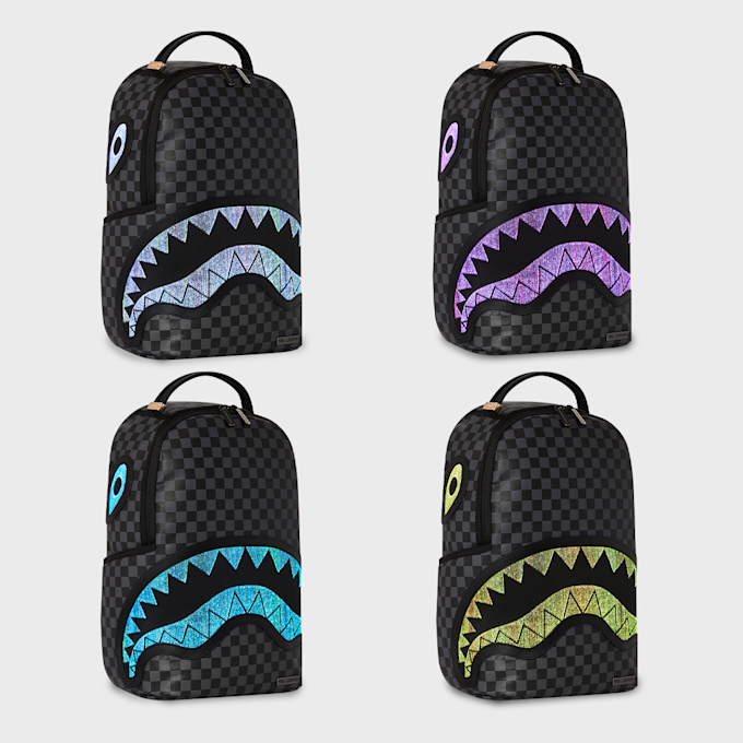 SPRAYGROUND Checkered Fiber Optic Shark Backpack marrón 29229 7