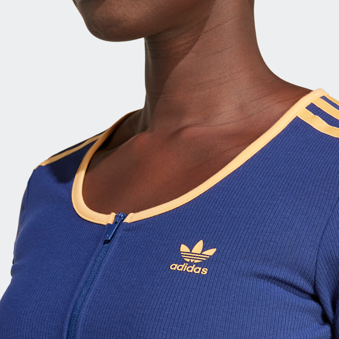 adidas Originals Rib Zipper T-Shirt Summer Glow blauw 29388 3