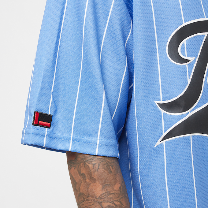 FUBU Varsity Mesh Pinstripe Baseball Jersey blu 30138 5