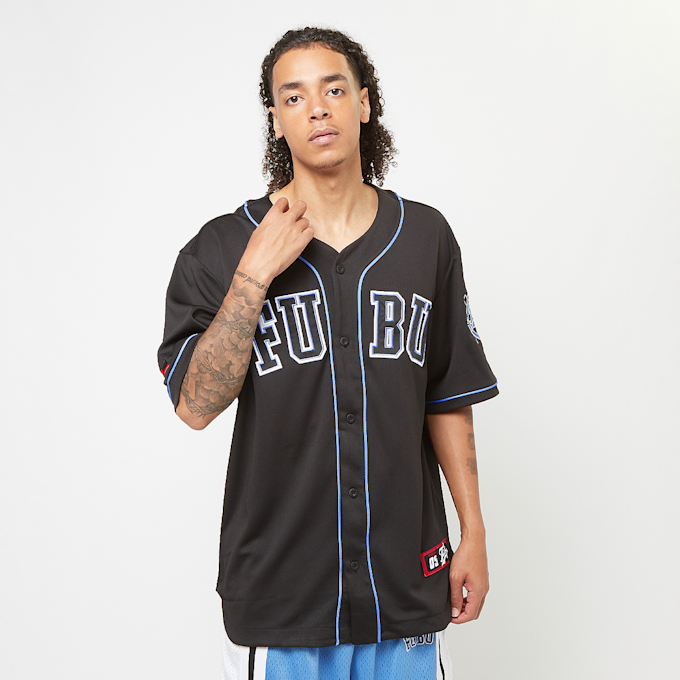 FUBU College Mesh Baseball Jersey negro 30139 1