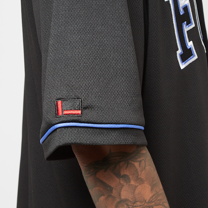 FUBU College Mesh Baseball Jersey negro 30139 4