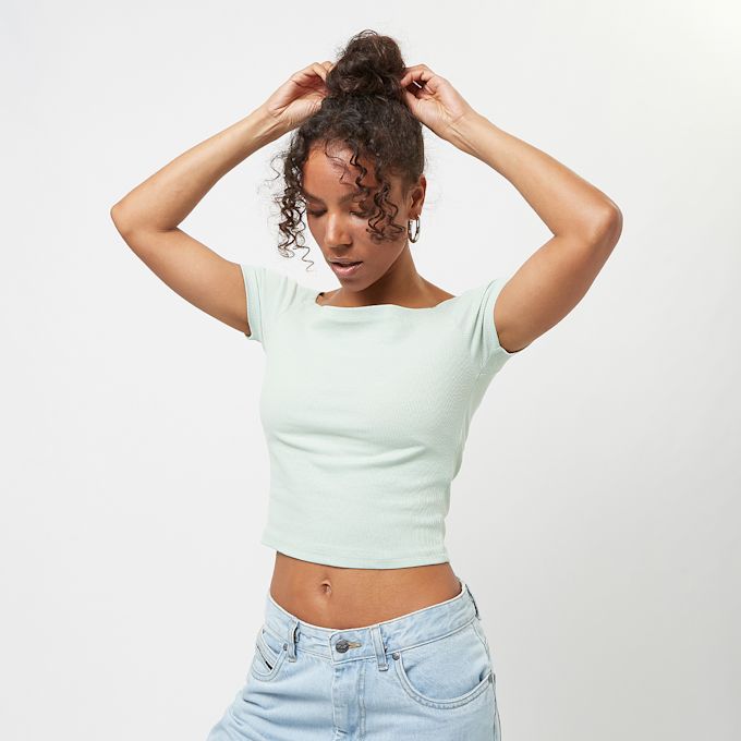 Urban Classics Organic Off Shoulder Rib Tee verde 30276 1