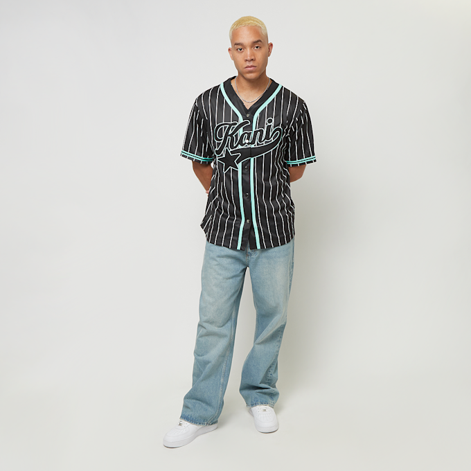 Karl Kani Star Logo Pinstripe Baseball Shirt crna 30818 4