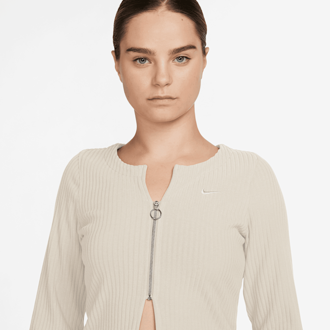 Nike Sportswear Chill Knit Rib Full-Zip Cardigan beż 30911 3